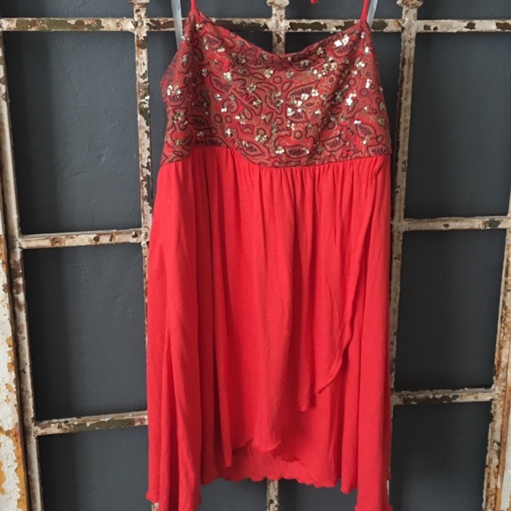 Eyeshadow Orange Tie Neck Halter Top Size S